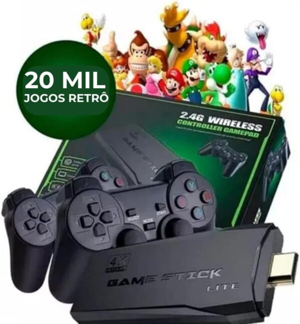 Vídeo Game Retrô Game Stick Lite 4k Hdmi 64gb 20.000 Mil Jogos Com 2 Controles Sem Fio - Image 2