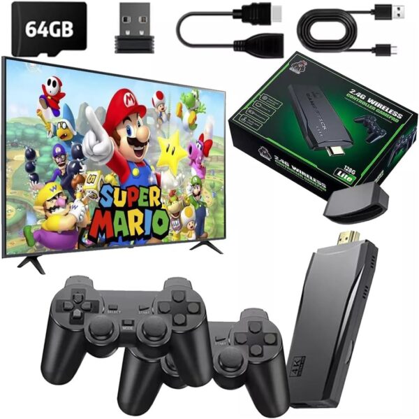 Vídeo Game Retrô Game Stick Lite 4k Hdmi 64gb 20.000 Mil Jogos Com 2 Controles Sem Fio - Image 3
