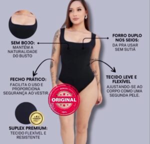 Body Suplex Decote Quadrado Modelador